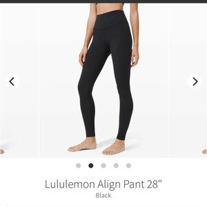 Lululemon Align legging 28" Black